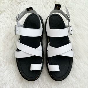 doc martens - NEW avry sandal leather strap platform buckles open toe white